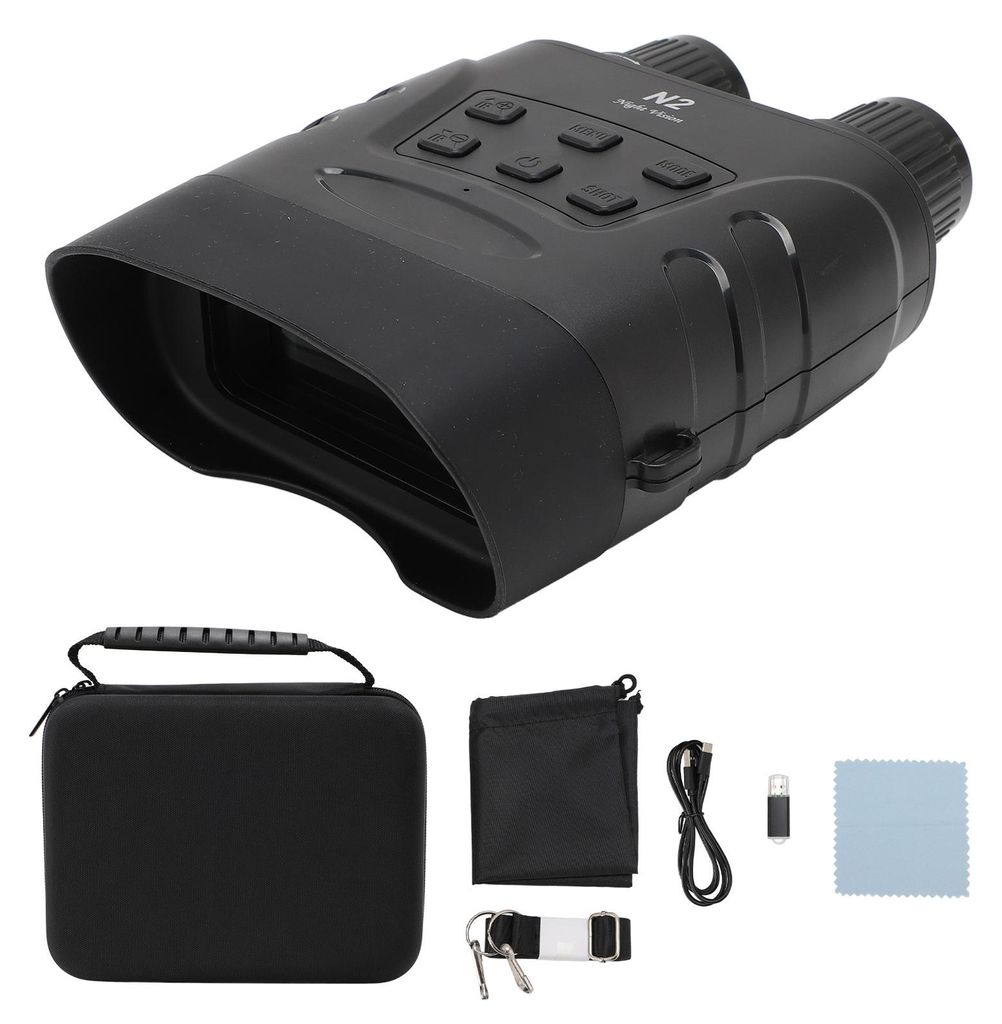 Infrarot-Nachtsichtfernglas, 5-facher Digitalzoom, 2,4-Zoll-1080P-Bildschirm, HD 10 MP, 7 Helligkeitsstufen, Schutzbrille