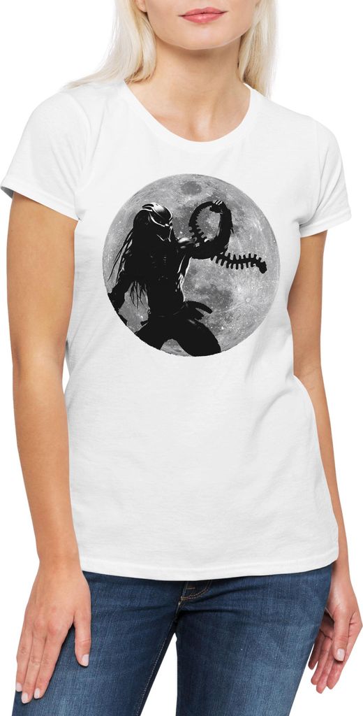 Urban Backwoods Hunter Moon, Damen T-Shirt, Farbe: Weiß, Größe: L