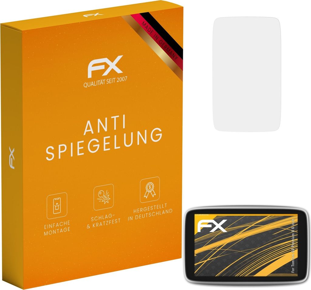 atFoliX FX-Antireflex 3x Schutzfolie kompatibel mit TomTom GO Premium X (6 inch) Displayfolie