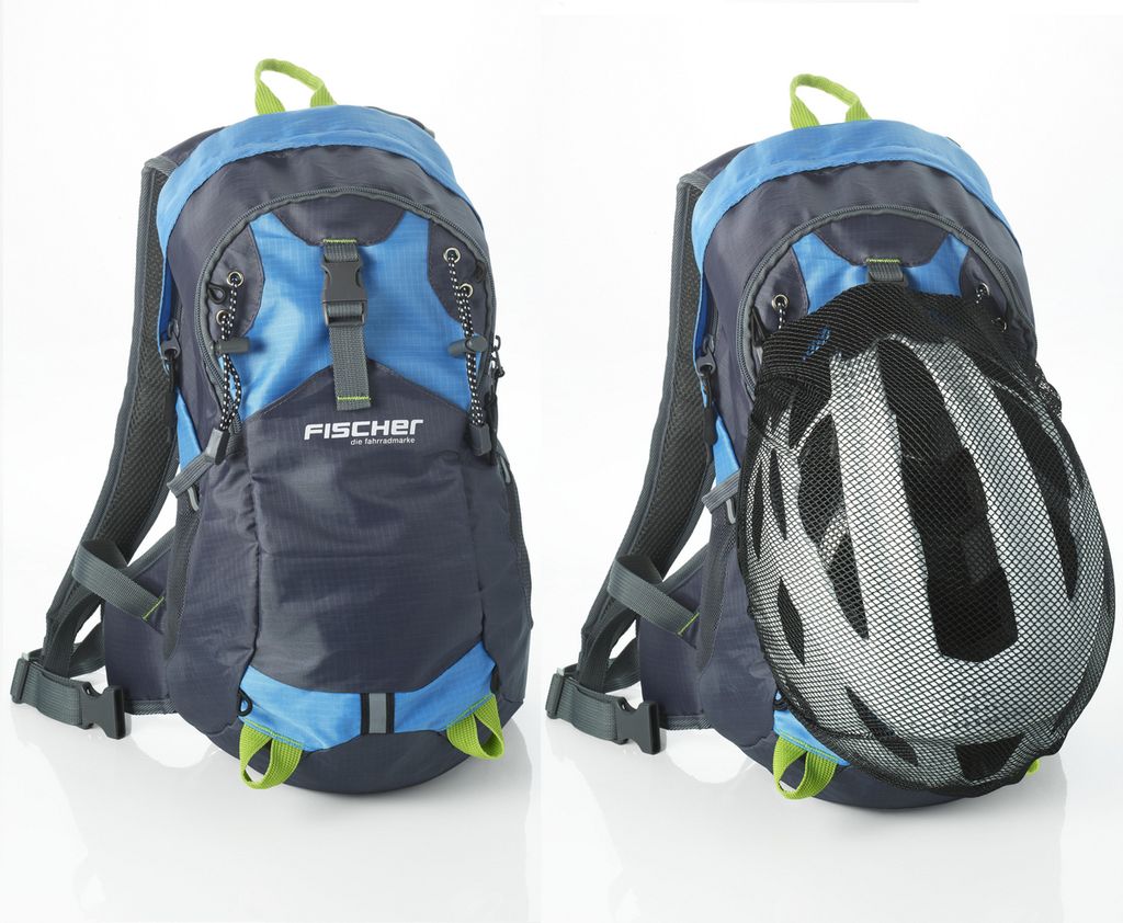 FISCHER Fahrrad- Rucksack mit Helmnetz blau Produktbild 