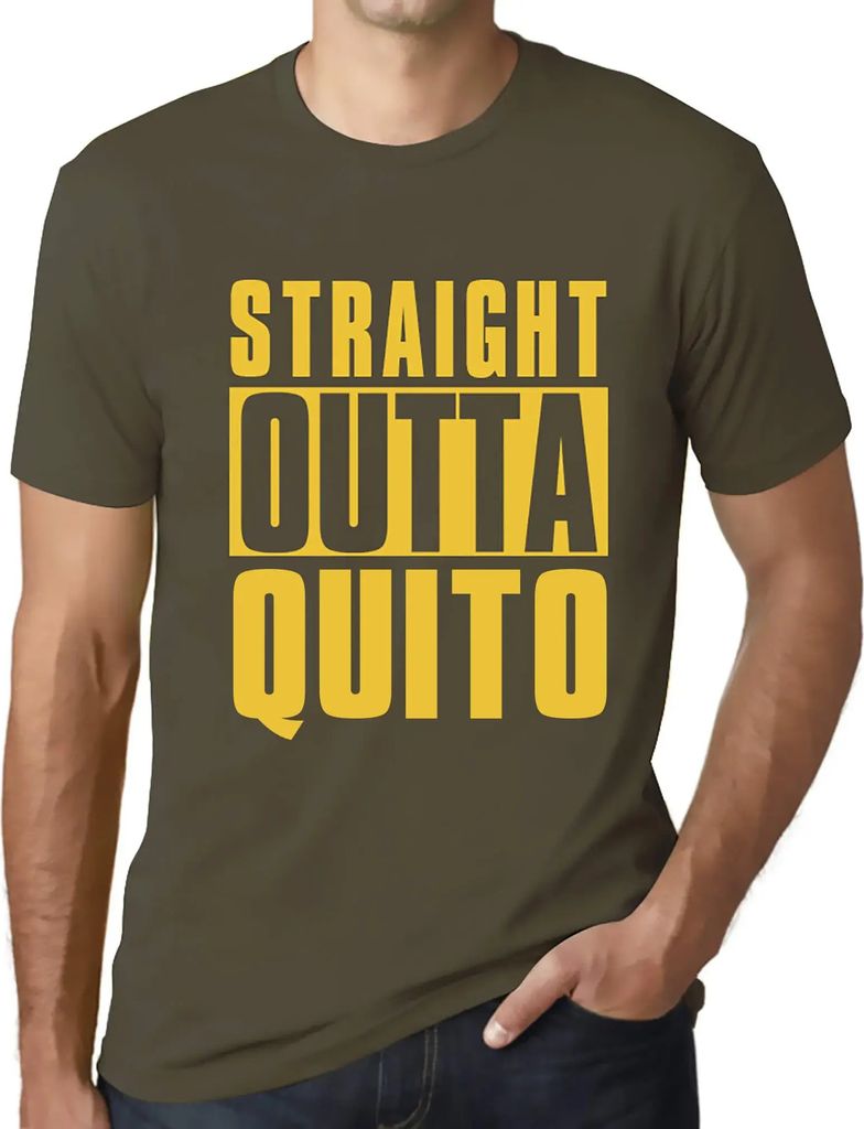 Herren Grafik T-Shirt Direkt aus Quito – Straight Outta Quito – Öko-Verantwortlich Vintage Jahrgang Kurzarm Lustige Druck Geburtstag Geschenk ...