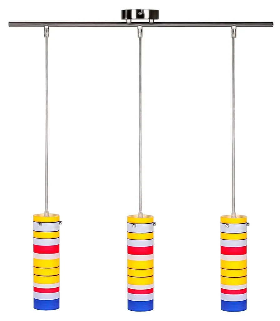 Suspension FRESCO Argentée 3xG9 : Éclairage Puissant pour Table Sombre