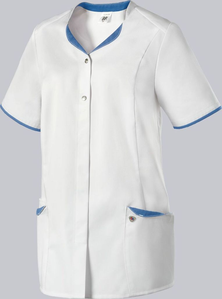 BP Kasack für Damen weiß/azurblau, Gr. XLn