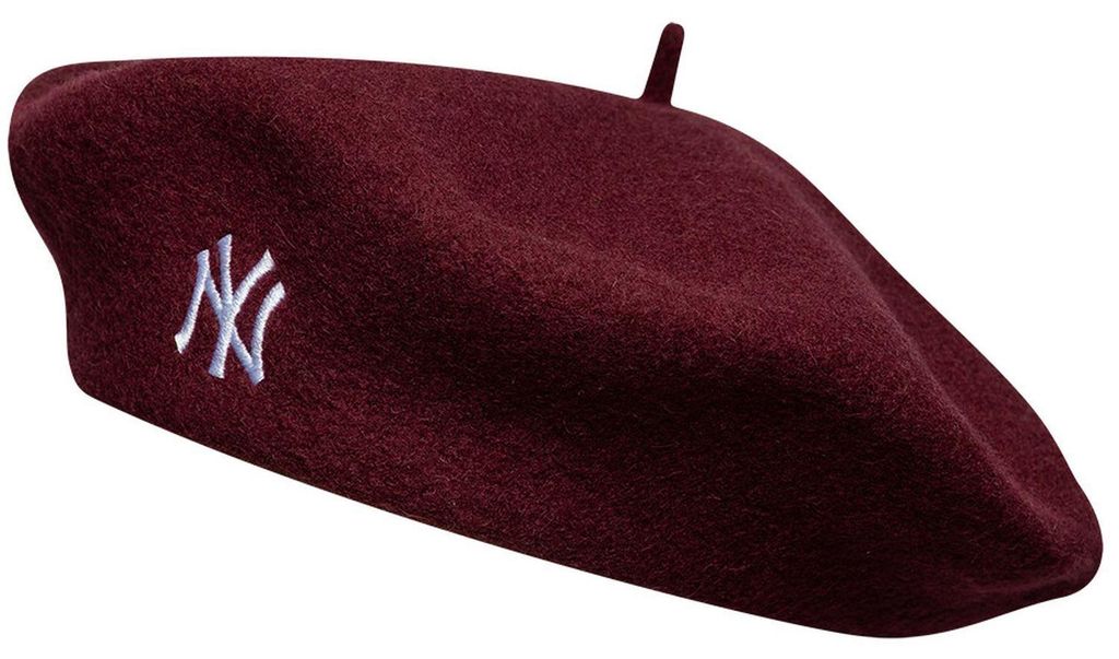 New Era Script Beret New York Yankees Baskenmütze bordeaux Produktbild 