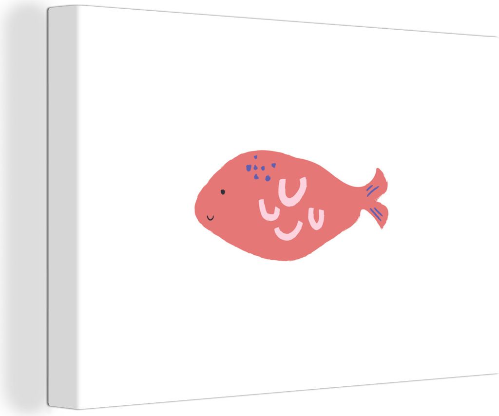 OneMillionCanvasses - Leinwandbilder - 150x100 cm, Fisch - Rosa - Pastell, Wandbilder Kunstdruck Wanddekoration