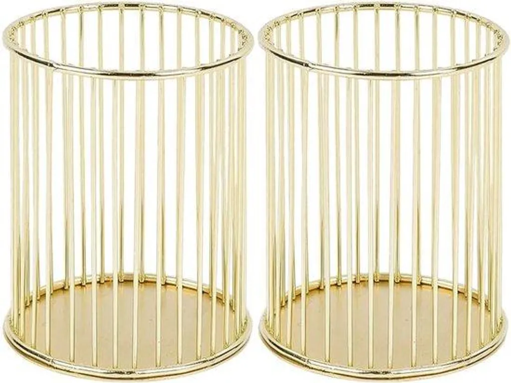 Rangement stylos doré pour bureau enfant et adulte double section