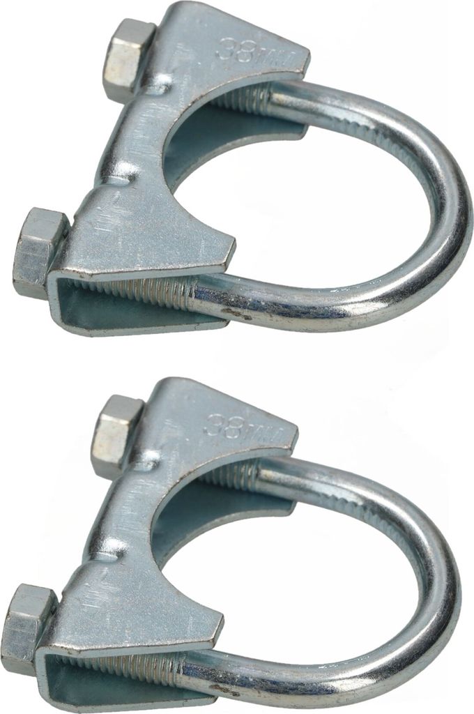 KOTARBAU 2er Set Bügelschelle 38 mm Auspuffschelle Rohrschelle Rohrbügelschelle U-Bolzen für Montage von Antennen Rohren Masten Universalschel...