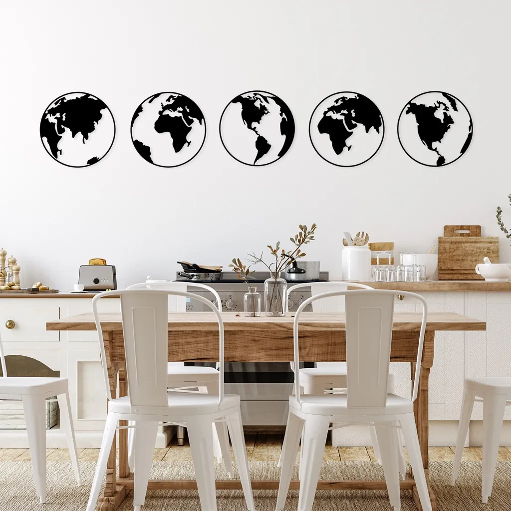 Wallity World-SKL2606 Decorazione Parete Metallo Nero 50x50cm Shop