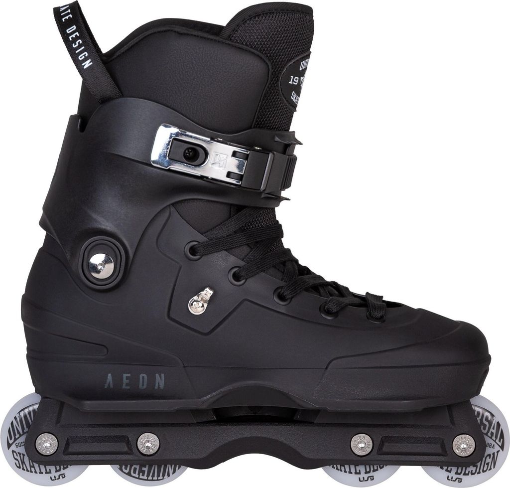 USD Aeon 60 Black Aggressive Inline Skate, ABEC 9, USD Dual Fit Liner, für Skatepark und Street
