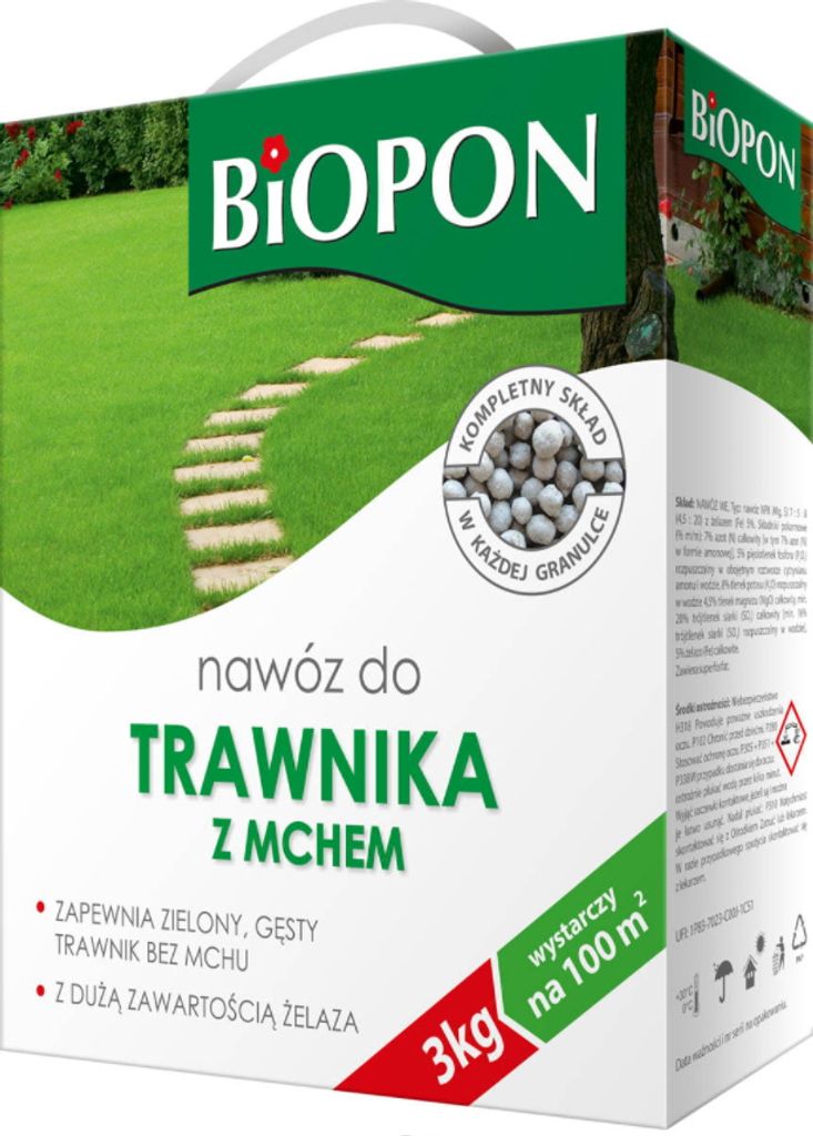 Nawóz do trawników z mchem z żelazem 3 kg Zdjęcie produktu