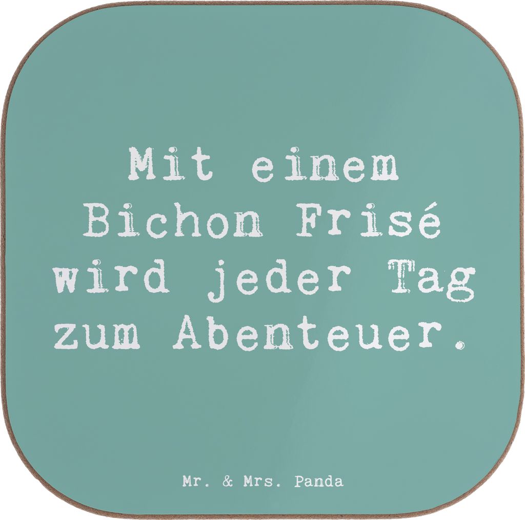 Mr. & Mrs. Panda bar untersetzer Spruch Bichon Frisé Abenteuer - Meeresbrise - Geschenk, Tischuntersetzer, für Gläser, Hundepflege, Hundeerziehu...