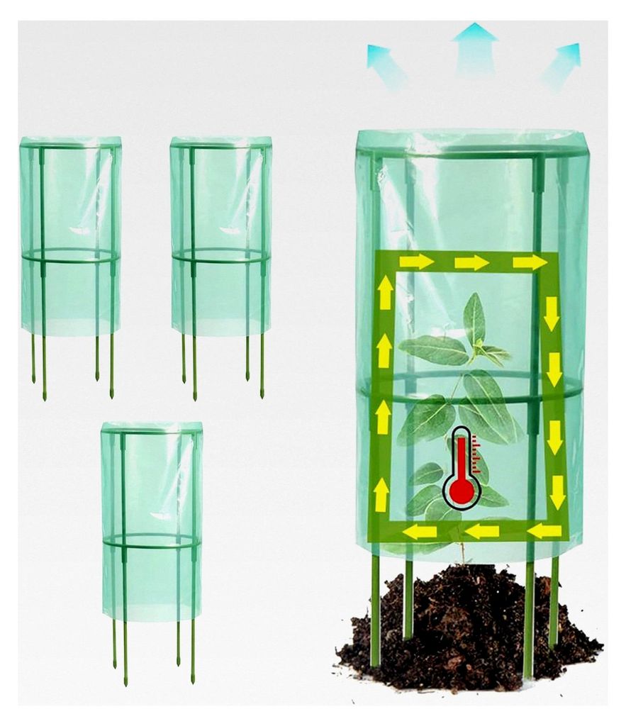 Gartenhauben | Anzuchtschutz für Beetpflanzen - 4 Stück Tierabwehrkäfig windfest für Obst, Blumen, Gemüse, Heidelbeeren