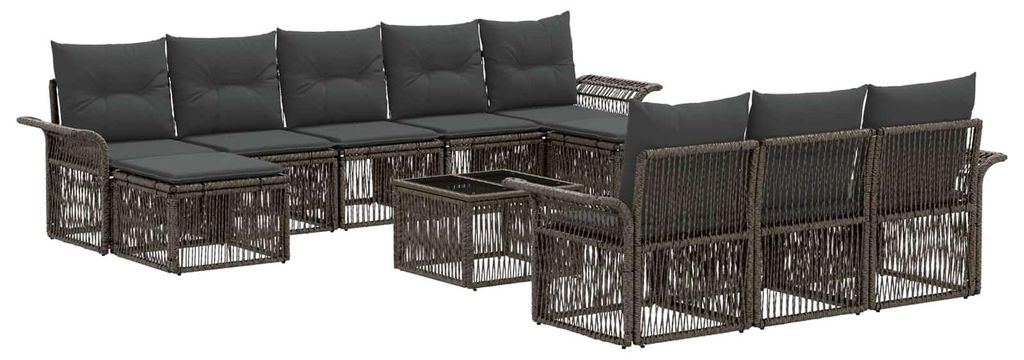 vidaXL Gartensofa-set 11 pcs Grau Poly-Rattan