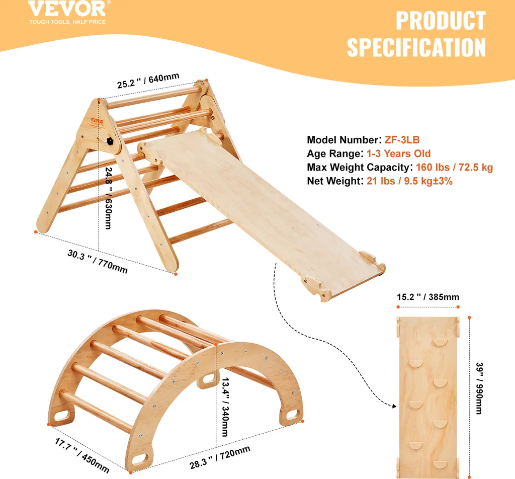 Triangle d'Escalade avec Rampe : Solution Jeux Intérieurs sans Écran - 7