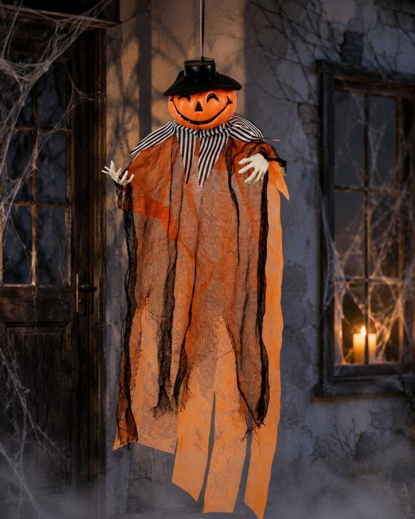 Halloween Kürbis Dekohänger ca. 55 cm – Hängedeko in Orange Produktbild 