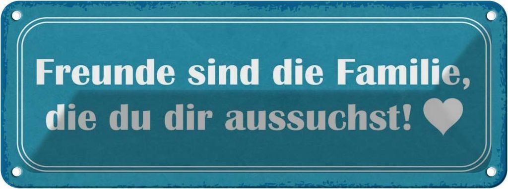vianmo Blechschild 10x27 cm Freunde sind Familie die du Dekoration Spruch Zitat