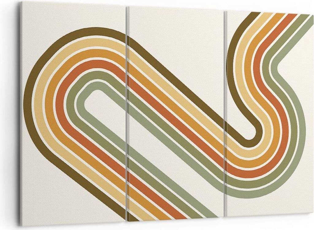 Bild auf Leinwand - Leinwandbild - 3 Teile - Abstraktion Weg Gürtel - 105x70cm - Wand Bild - Wanddeko - Wandbilder - Leinwanddruck - Bilder - Wand...