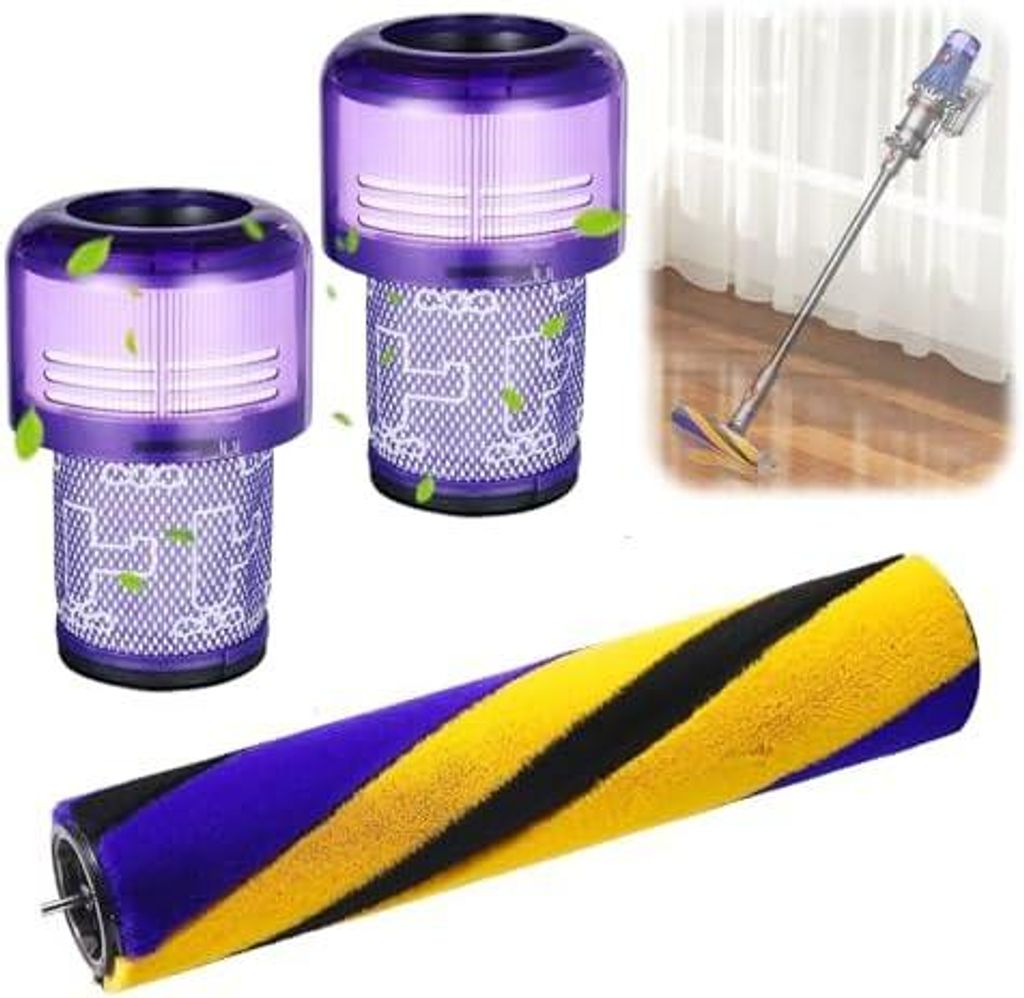V12 Filter für Dyson,Ersatzbürste für Dyson V12 Detect Slim Series Staubsauger,Zubehör für Dyson Staubsauger Mit 1 Stück Ersatzbürste und 2 ...