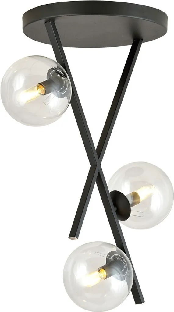 Luminaire Plafonnier 3 Globes en Verre RIVER pour Salon et Séjour