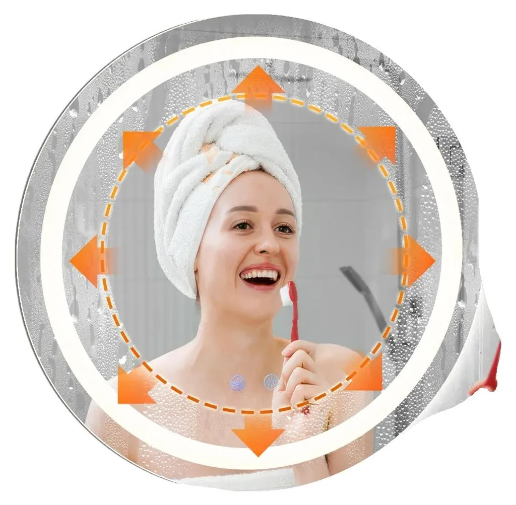 Miroir maquillage de salle de bain lumineux 50 cm 3 couleurs LED