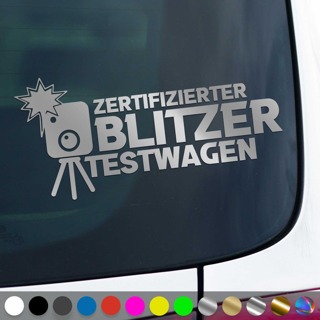PantherPixel er Aufkleber Testwagen Sticker Auto Geschenkidee Farbe Silber