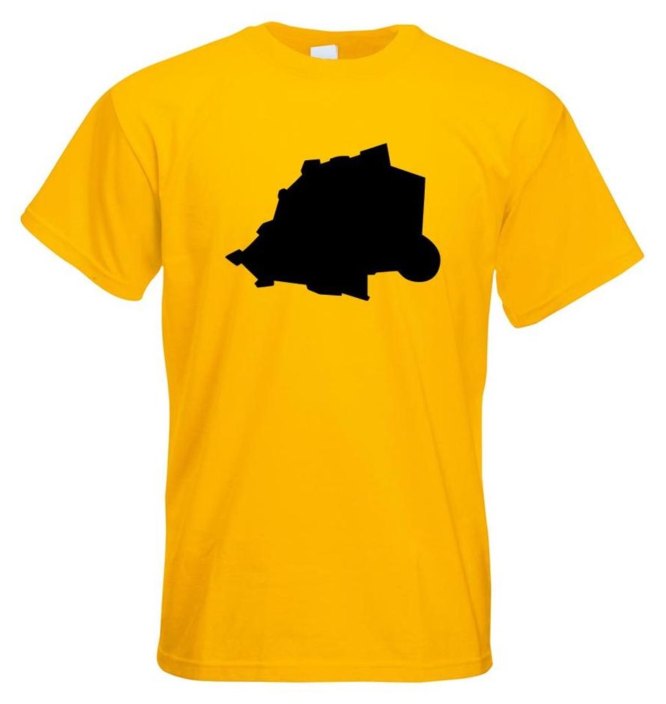 Kiwistar - T-Shirt - gelb - Vatikanstadt Umriss Kontur Herren Funshirt Bedruckt Design Sprüche Spruch Motive - mit Motiv Bedruckt - Funshirt Desig...