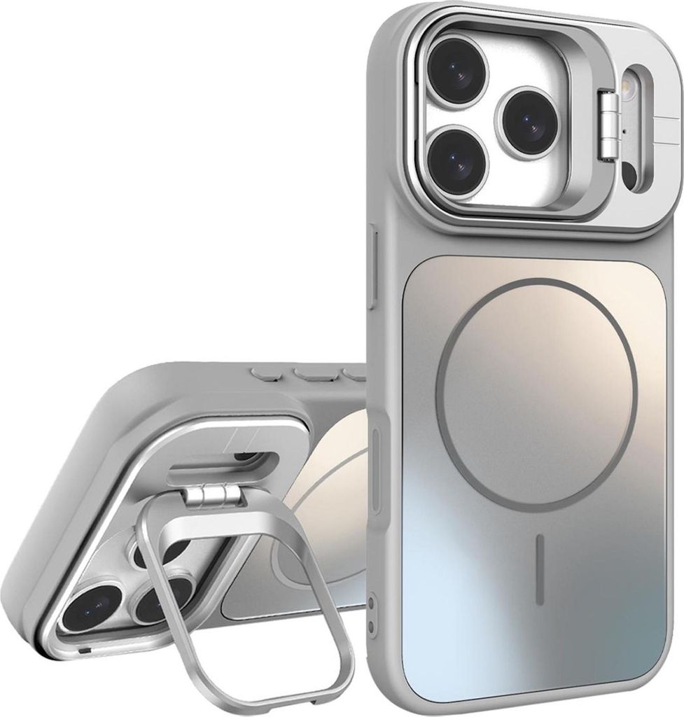 TPU Hülle für Apple iPhone 17 Pro Max AG Frosted MagSafe & Ringhalterung Silber