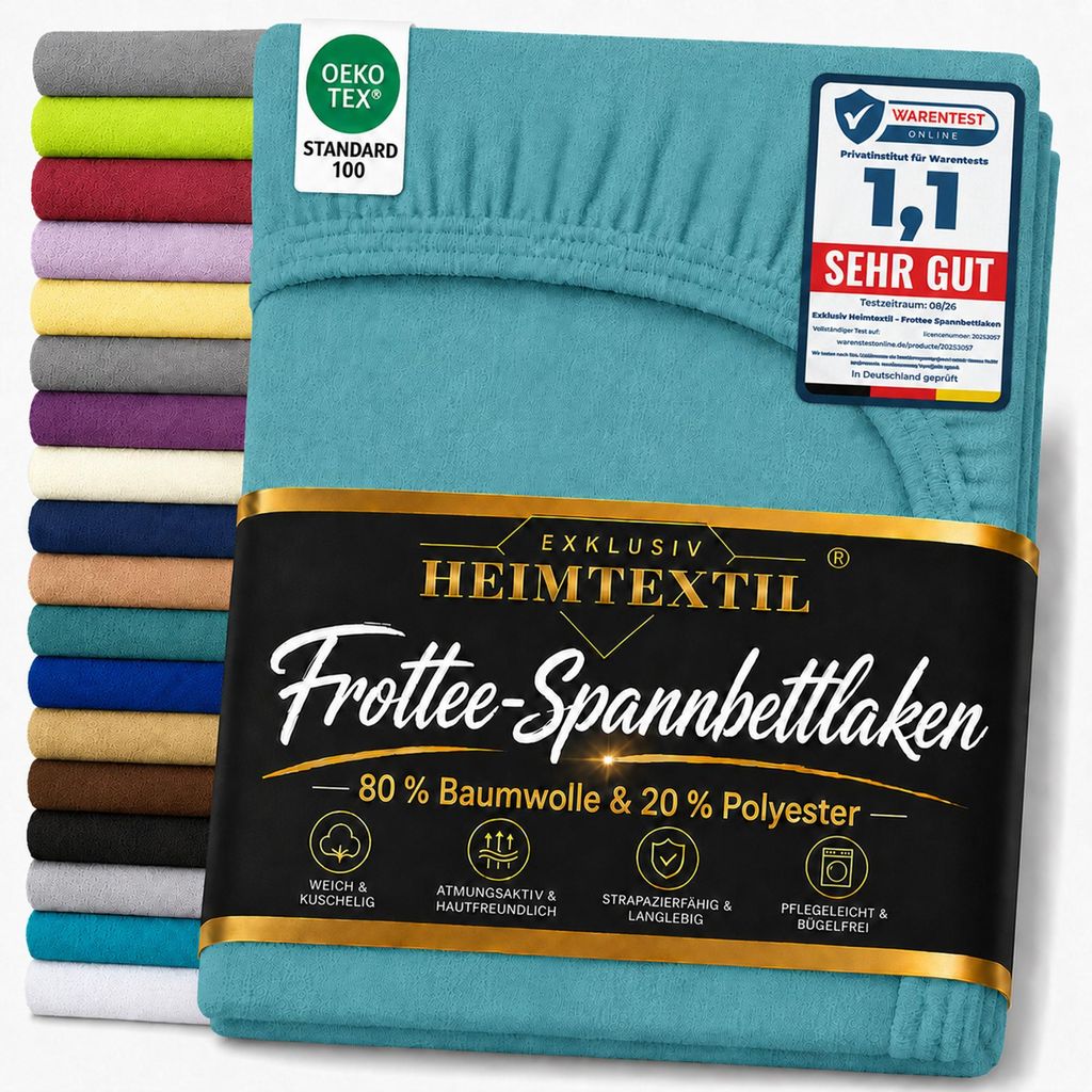 EXKLUSIV HEIMTEXTIL Frottee Spannbettlaken 180 - 200 x 200 Produktbild 