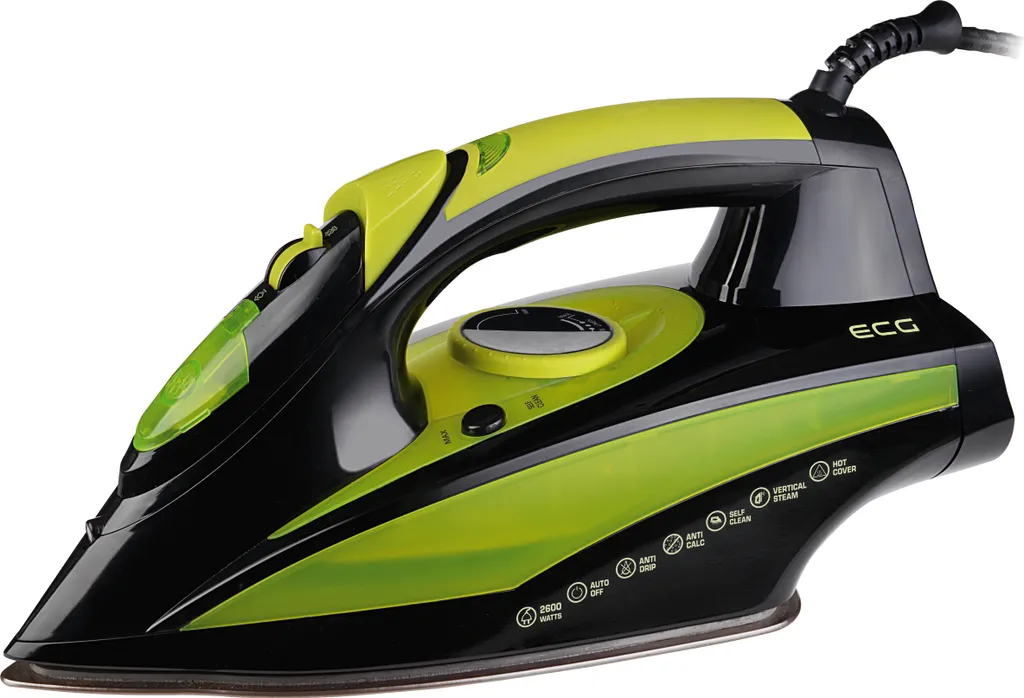 Fer à vapeur pour repassage rapide ECG NZ 280 2600W semelle durable