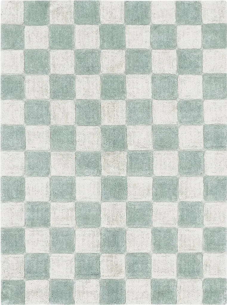 Tapis de Cuisine 120x160 cm à Motifs Carreaux de Ciment Bleu Sauge