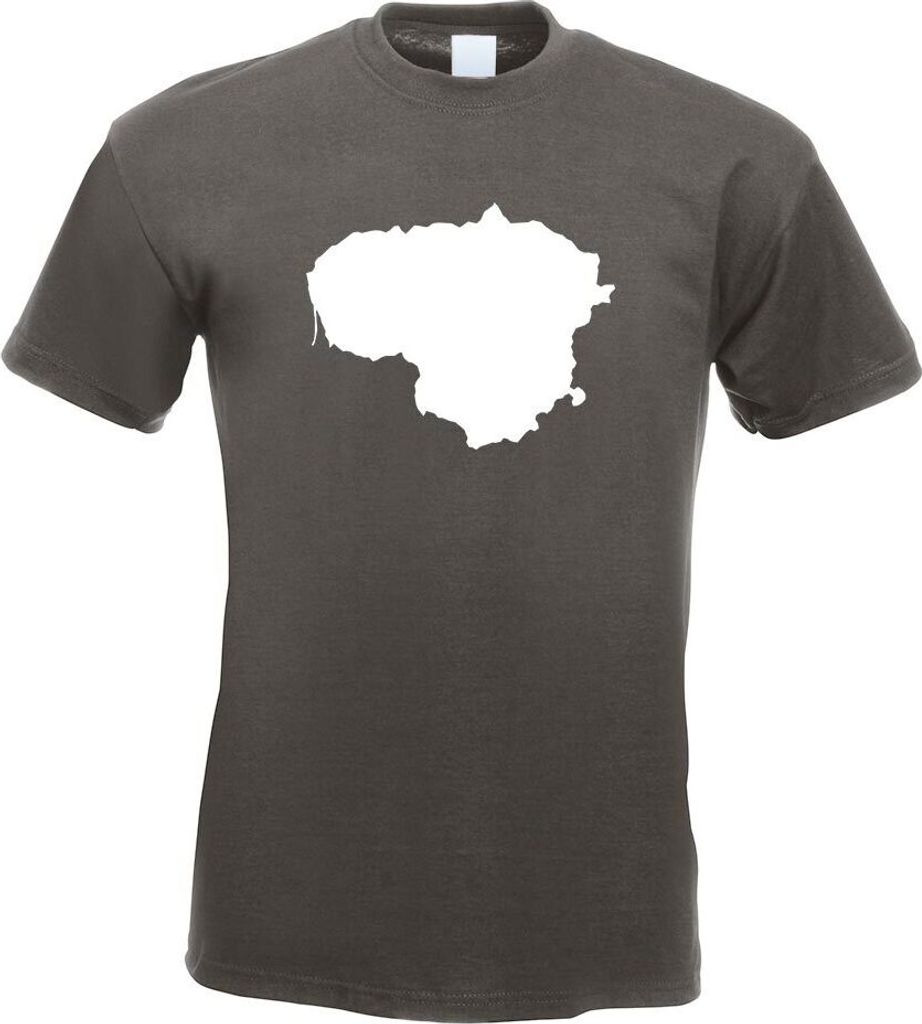 Kiwistar - T-Shirt - Graphit - Litauen Umriss Kontur Herren Funshirt Bedruckt Design Sprüche Spruch Motive - mit Motiv Bedruckt - Funshirt Design ...