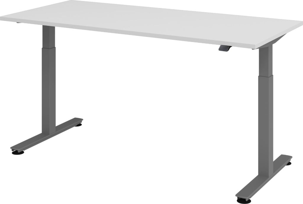 bümö Schreibtisch elektrisch XMST - Gestell: Graphit, Nachbildung: Grau, Größe: 180 x 80 cm