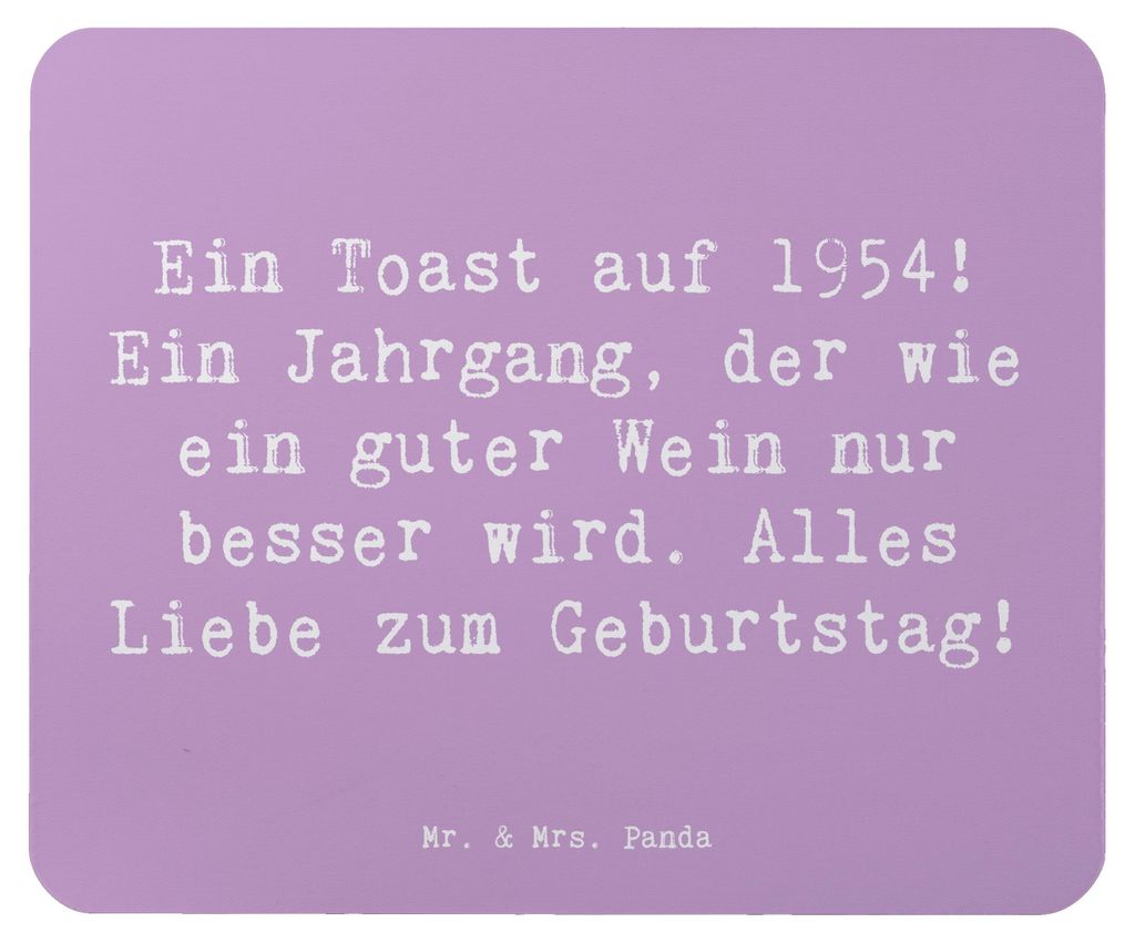 Mr. & Mrs. Panda Mauspad Spruch 1954 Geburtstag - Lavendeltraum - Geschenk, runder, Personalisiert, Retro, Mouse Pad, Erinnerungen, Alter, Geburtst...