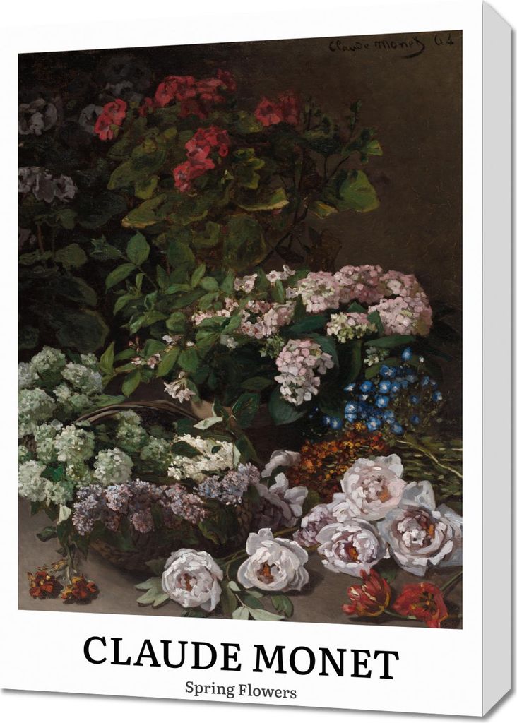 Bild 50x70cm Design Frühlingsblumen, Monet Vintage für das Wohnzimmer