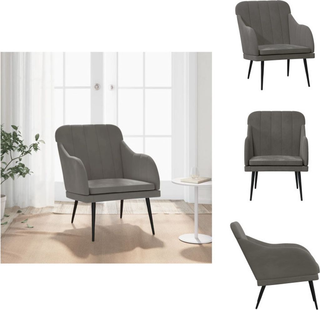 vidaXL Sessel Dunkelgrau 63x76x80 cm Samt - Sessel