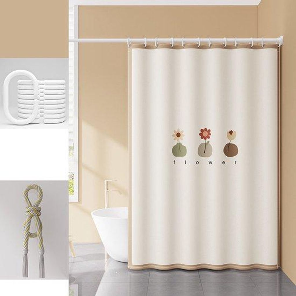 Badkamer scherm aus Wasser & Schimmel-Set, inkl. Duschvorhang, Toilette, Dusche, befestigbar