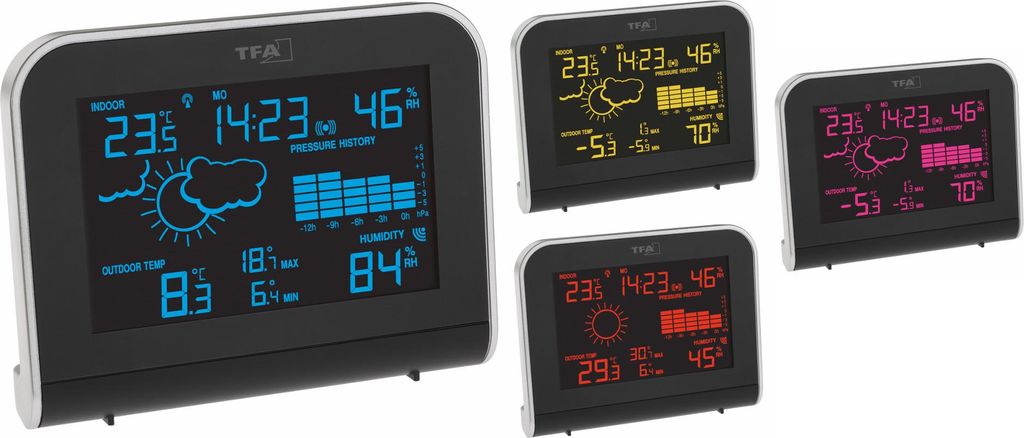 Funk-Wetterstation SPHERE PLUS TFA 35.1148.01.Plus mit Farbwechsel-Display incl. WeatherHub Gateway