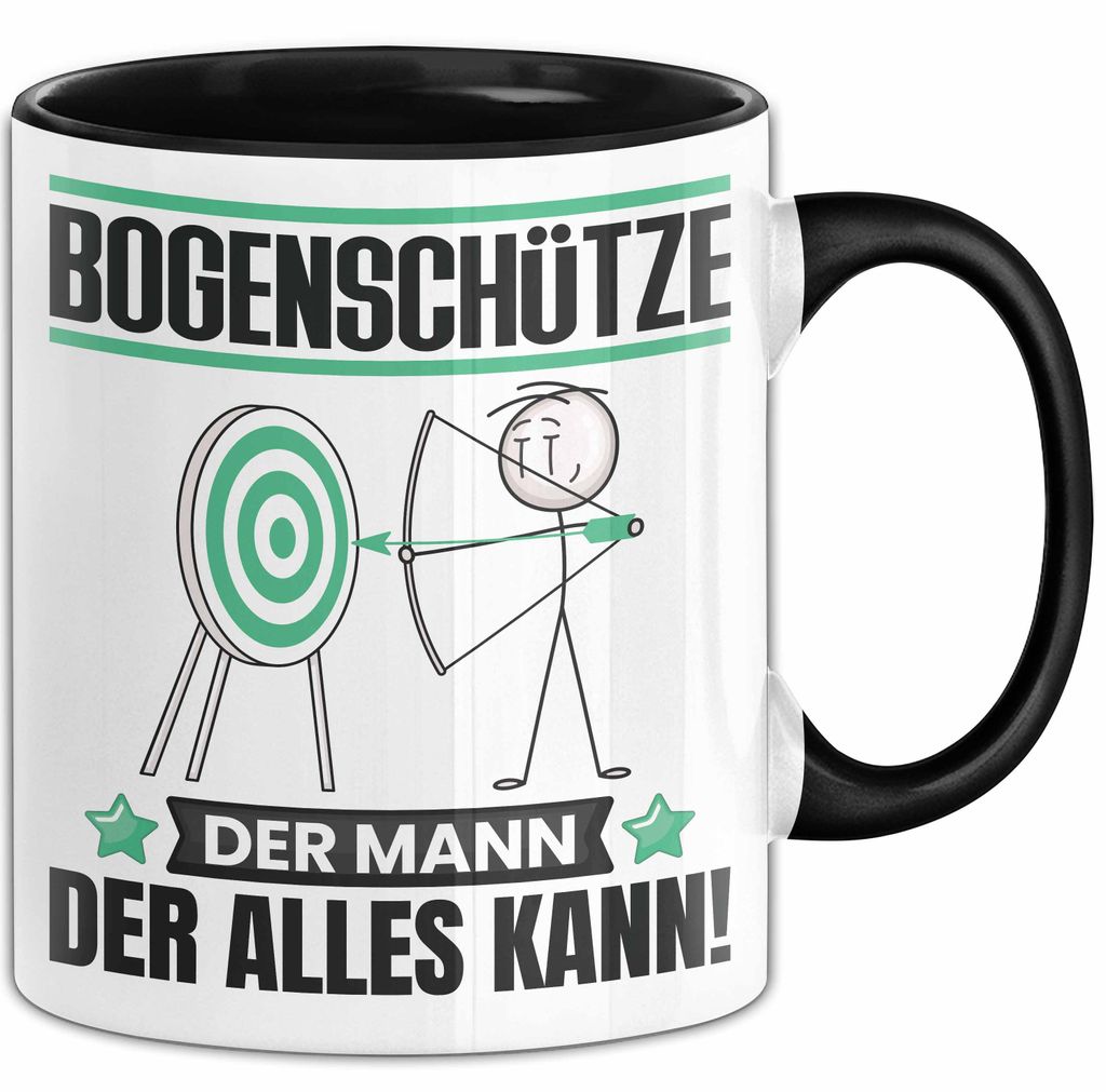Bogenschütze Tasse Geschenk für Bogenschütze Der Mann Der Alles Kann Geschenkidee zum Geburtstag (Schwarz)