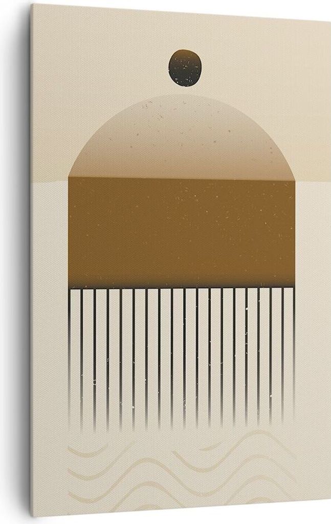 Bild auf Leinwand - Leinwandbild - Einteilig - Abstraktion Geometrisch Boho - 80x120cm - Wand Bild - Wanddeko - Wandbilder - Leinwanddruck - Wandde...