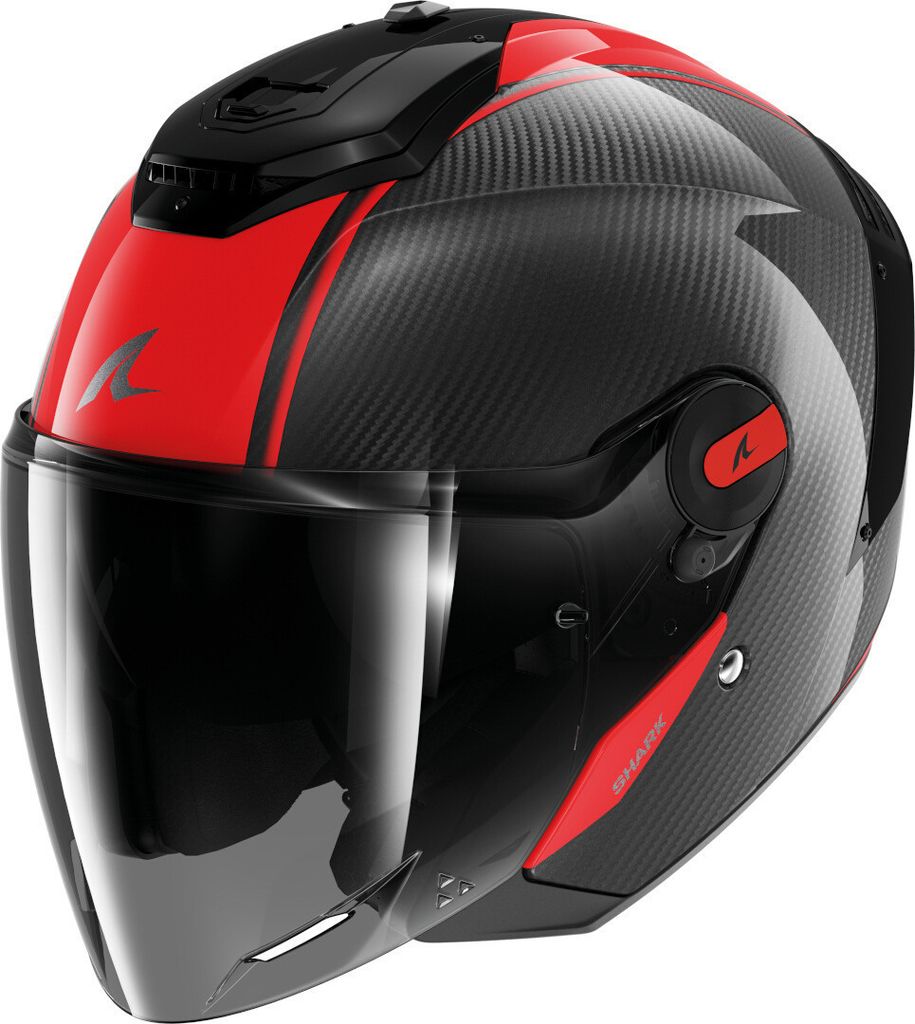 Shark RS Jet Carbon Skin Jethelm, schwarz/rot, XL (61/62)