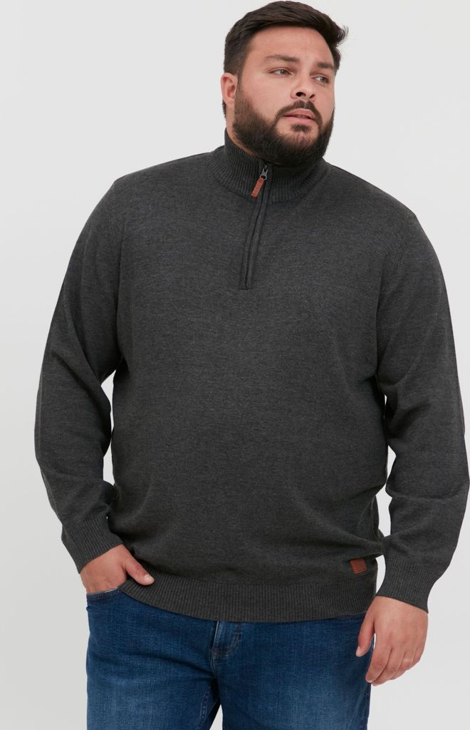 BLEND BHRobin BT Robin Strickpullover Herren Big & Tall Feinstrickpullover Pullover Große Größen bis 6xl mit Stehkragen und Reißverschluss