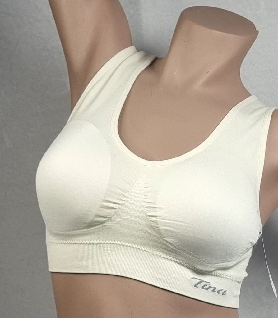 2er Pack Seamless Bustier/BH super Passform* 8 Farben*gefütterte Cup Gr. XXL, Champagner