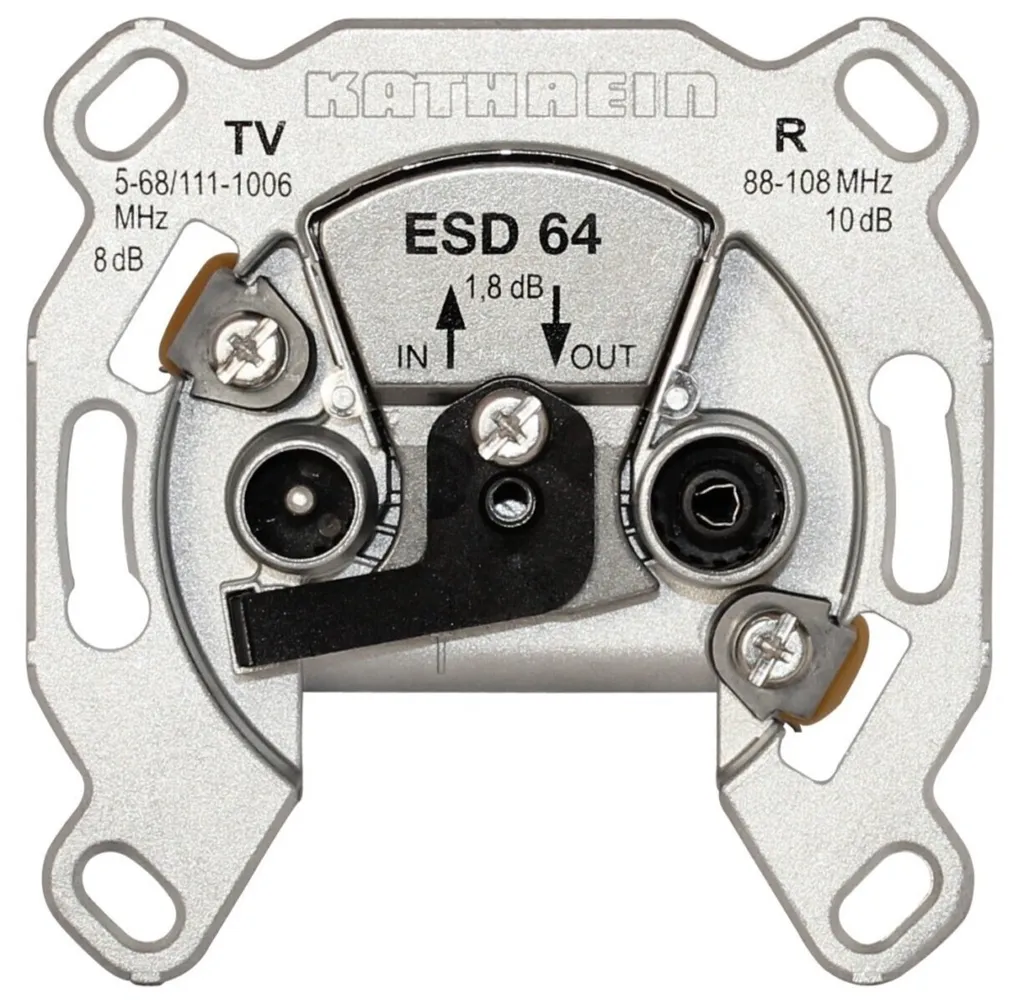 Kathrein ESD 64 Prise de passage 15 dB pour télévision par câble COAX