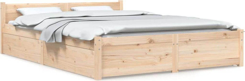 vidaXL Bett mit Schubladen 135x190 cm Produktbild 