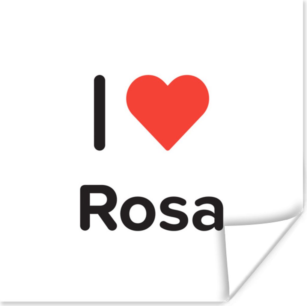 MuchoWow Poster Ich liebe - Rosa - Mädchen 50x50 cm - Wohnzimmerdekoration