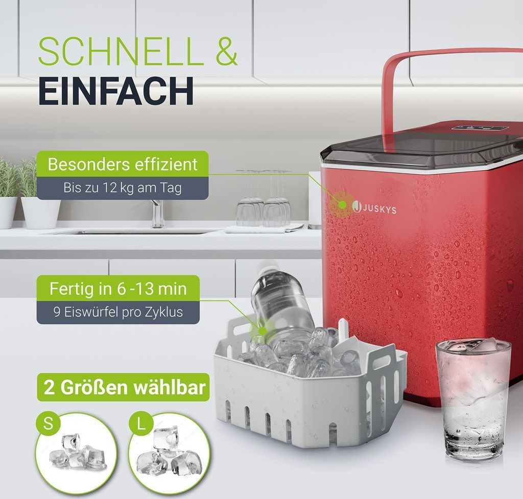 Juskys Eiswürfelmaschine IceOracle - Eiswürfel in wenigen Produktbild 3