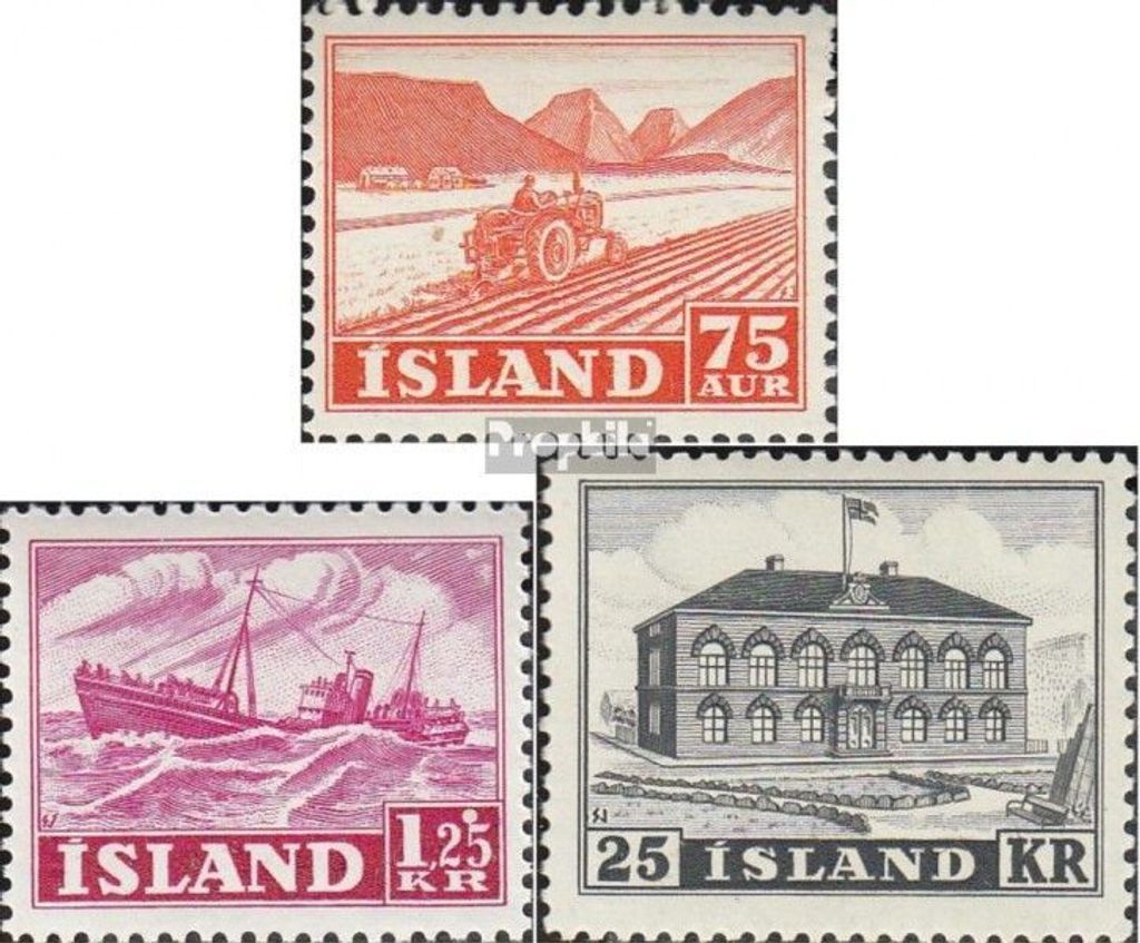Briefmarken Island 1952 Mi 275-277 (kompl.Ausg.) postfrisch Produktbild 