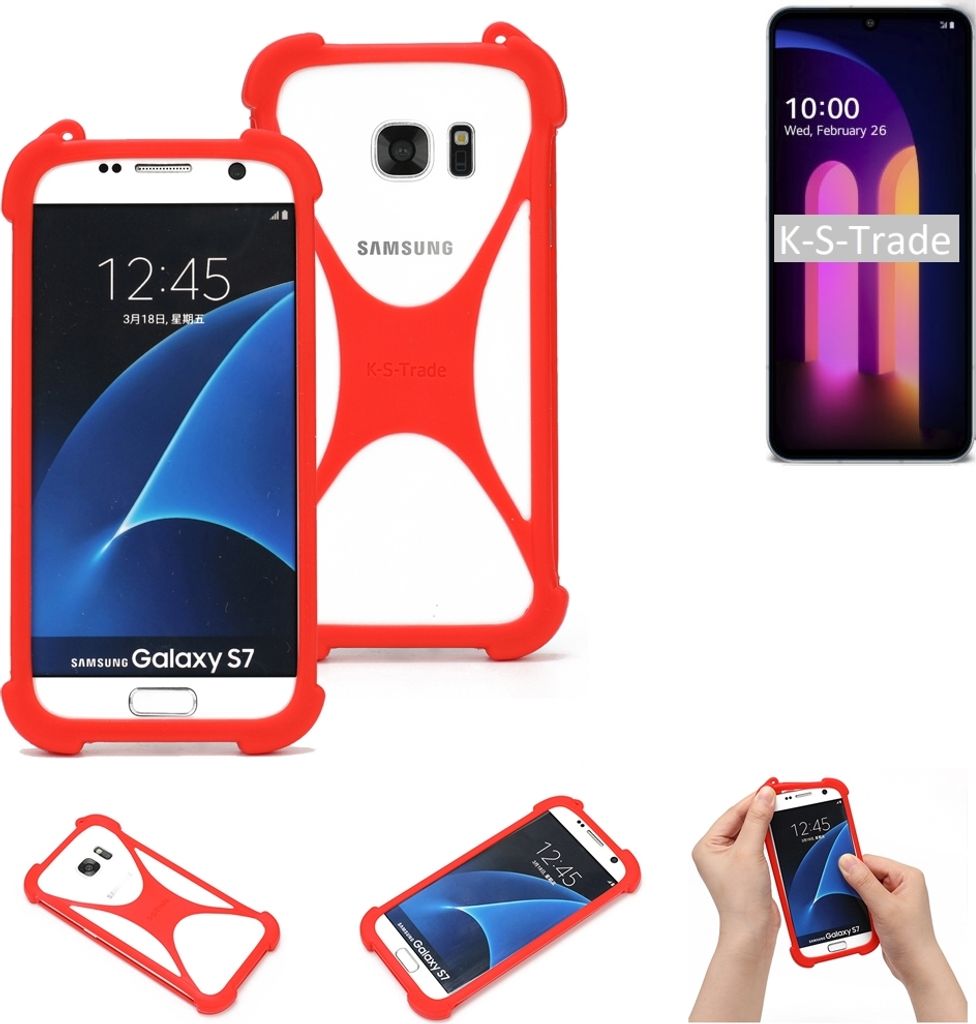 K-S-Trade Handy-Hülle kompatibel mit LG Electronics V60 ThinQ 5G Schutz-Hülle Bumper Silikon Schutz Hülle Cover Case Silikoncase Silikonbumper TPU
