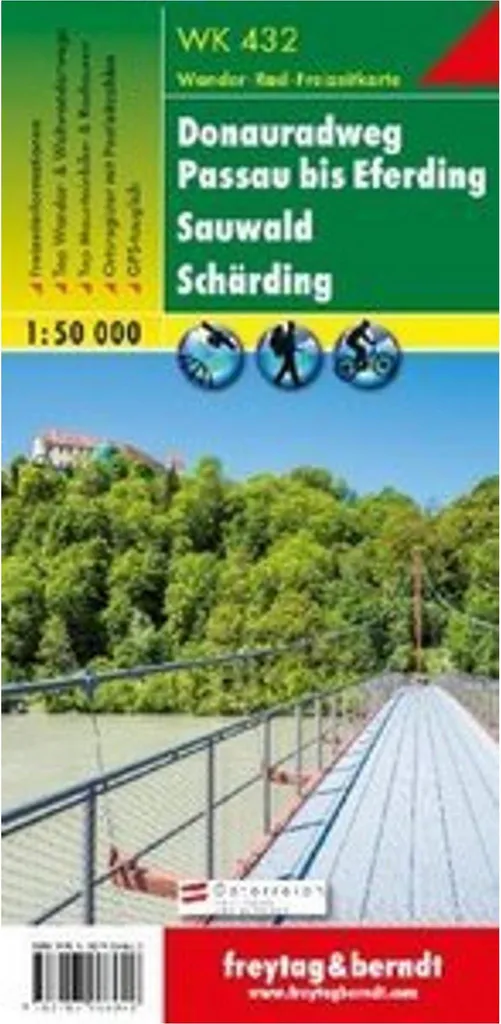 Carte cycliste Donauradweg échelle 1 : 50 000 WK 432 topographique