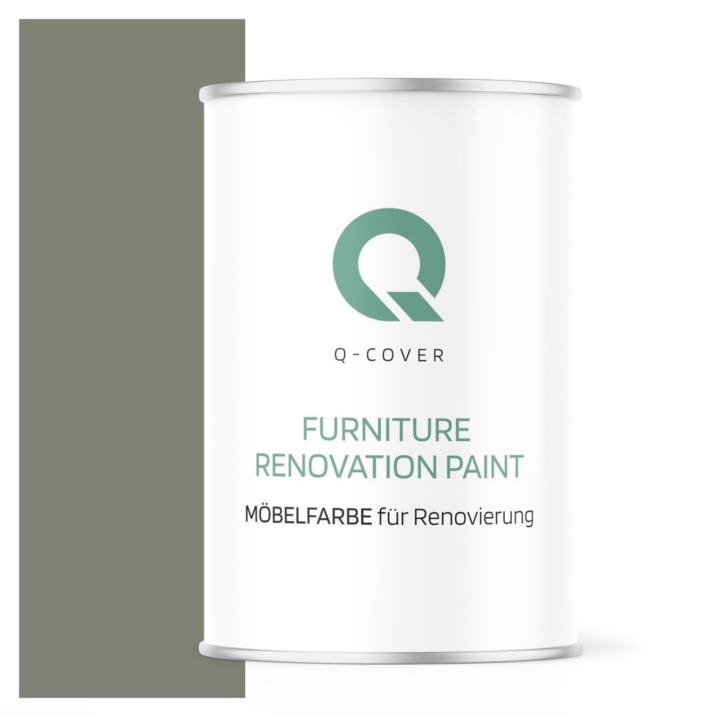 Möbelfarbe Hochglanz | Farbton: Zementgrau RAL 7033 1L | Holzfarbe für Möbel & Innenausbau | Deckend, wasserbasiert, kratzfest | Für Küchen, S...